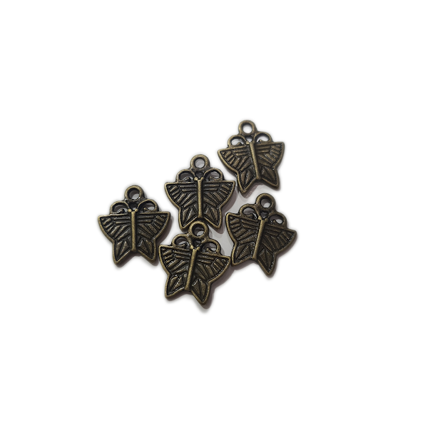 Striped Bronze Butterfly Pendant