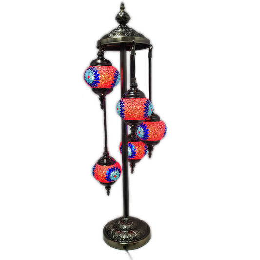 5 Globe Hanging Turkish Mosaic Lamp - TL44
