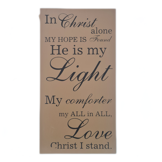 In Christ Alone Wooden Wall Art 25x45cm