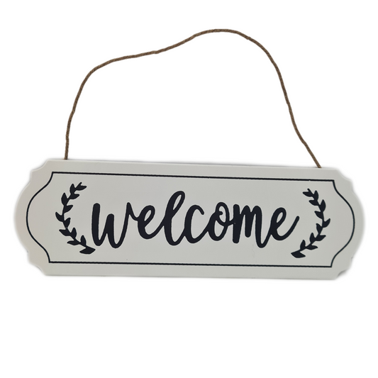 Welcome Wooden Hanging Sign