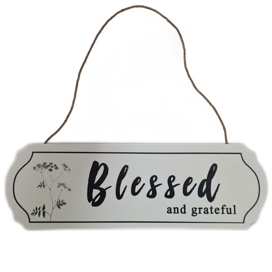 Blessed and Grateful Hanging Sign