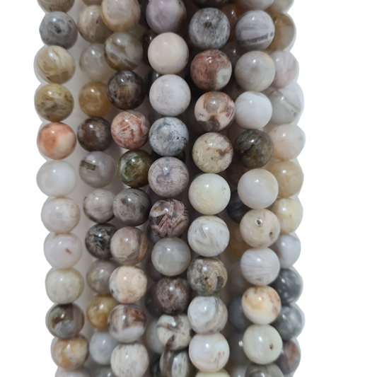 10mm Botswana Agate Round Gemstone Beads