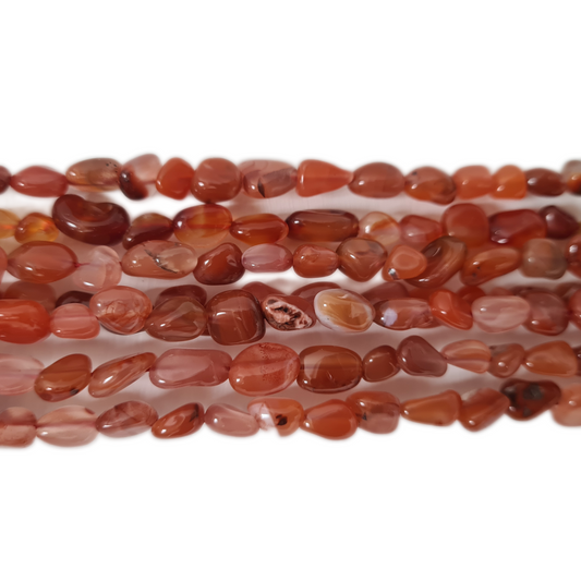 Red Agate Gemstone Nugget Beads