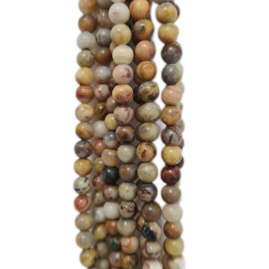 6mm Crazy Lace Agate Beads