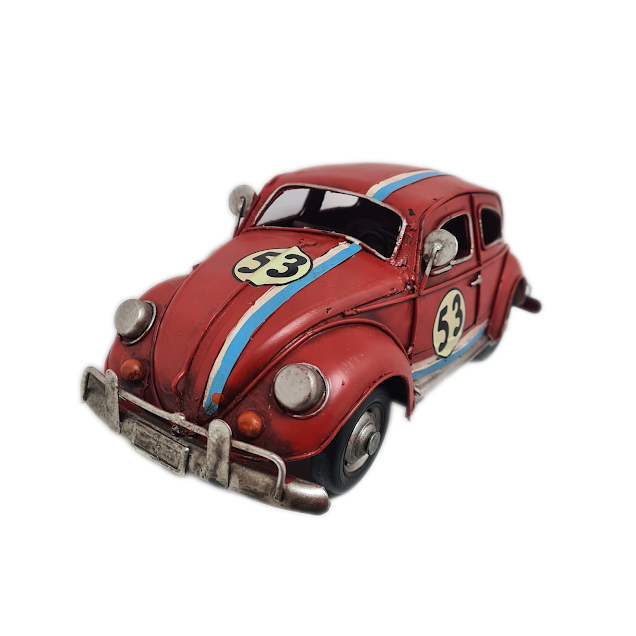 Red Herbie Vintage Style Metal Car