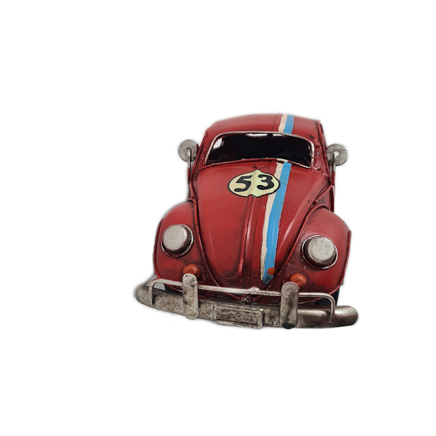 Red Herbie Vintage Style Metal Car