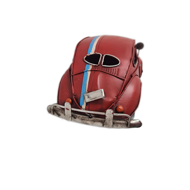 Red Herbie Vintage Style Metal Car