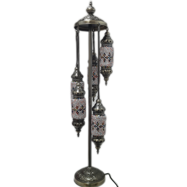 5 Globe Column Hanging Turkish Mosaic Lamp - TL33