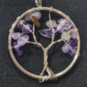 Natural Amethyst Tree Of Life Necklace