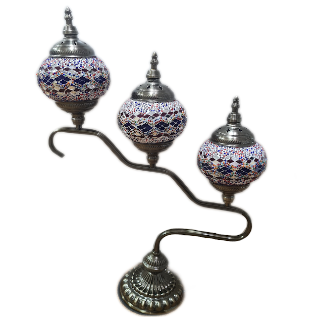3 Globe Turkish Mosaic Lamp - TL40