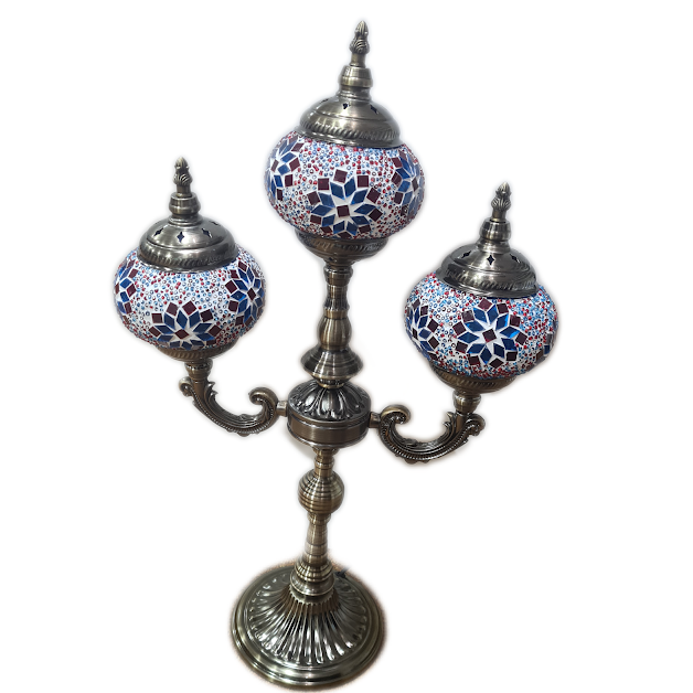 3 Globe Turkish Mosaic Lamp - TL29