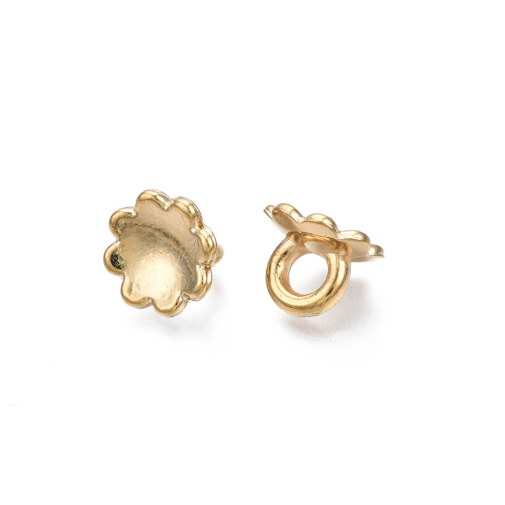Gold Acrylic Domed Bead Cap