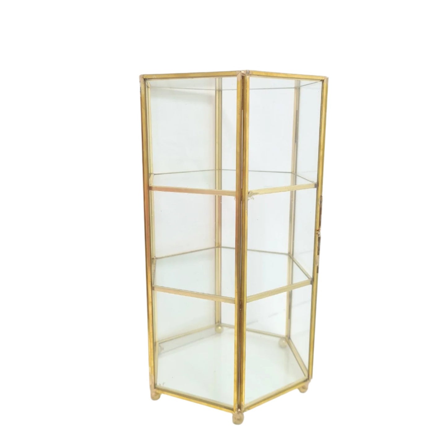 Brass Glass Jewellery Box Cabinet