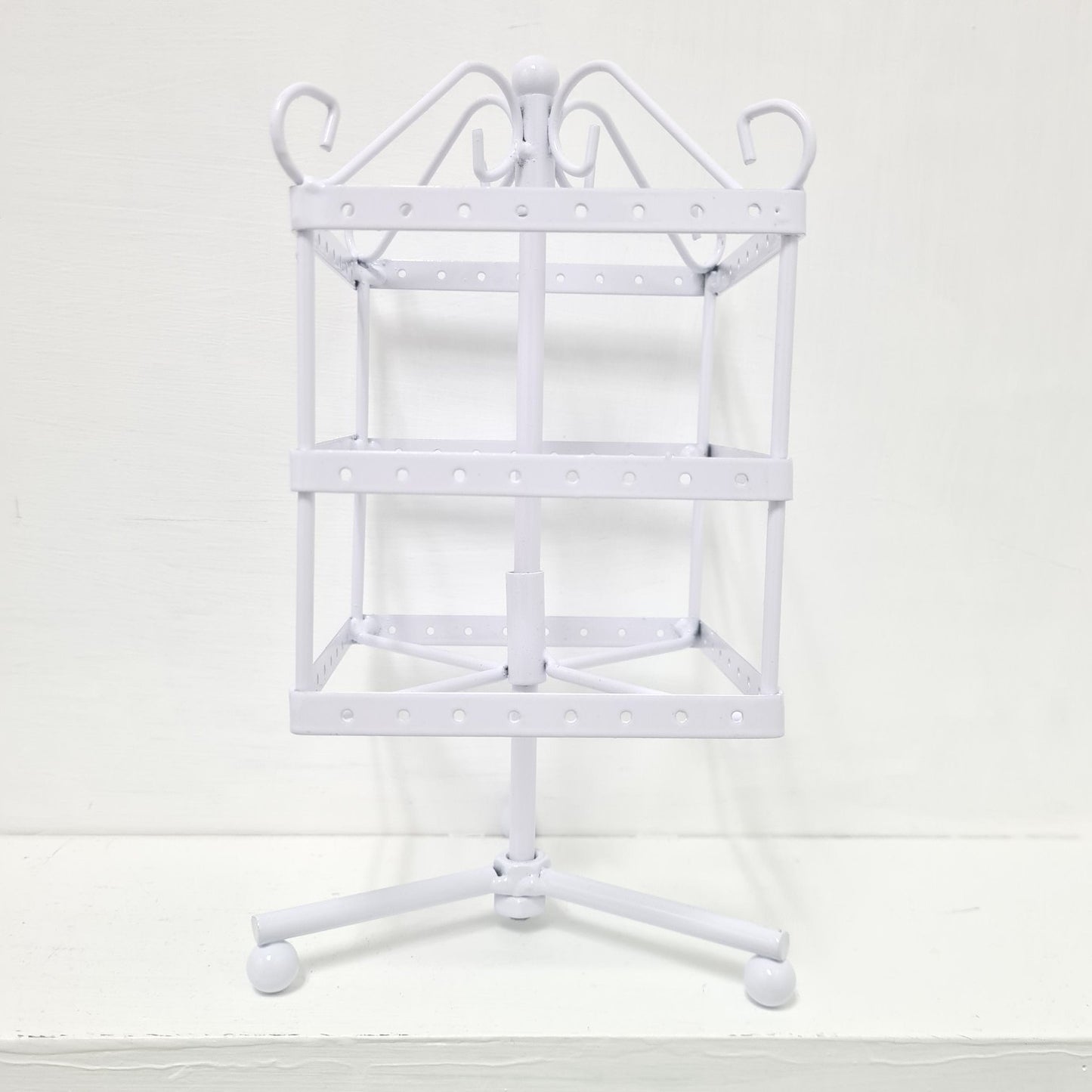 3 Tier White Rotating Earring Display Stand