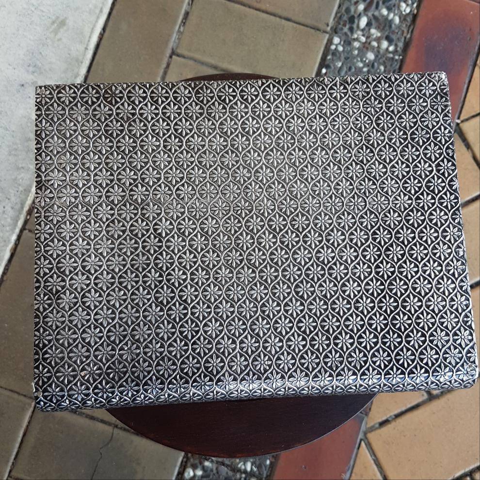 Dark Silver Jewellery Box - Black Velvet