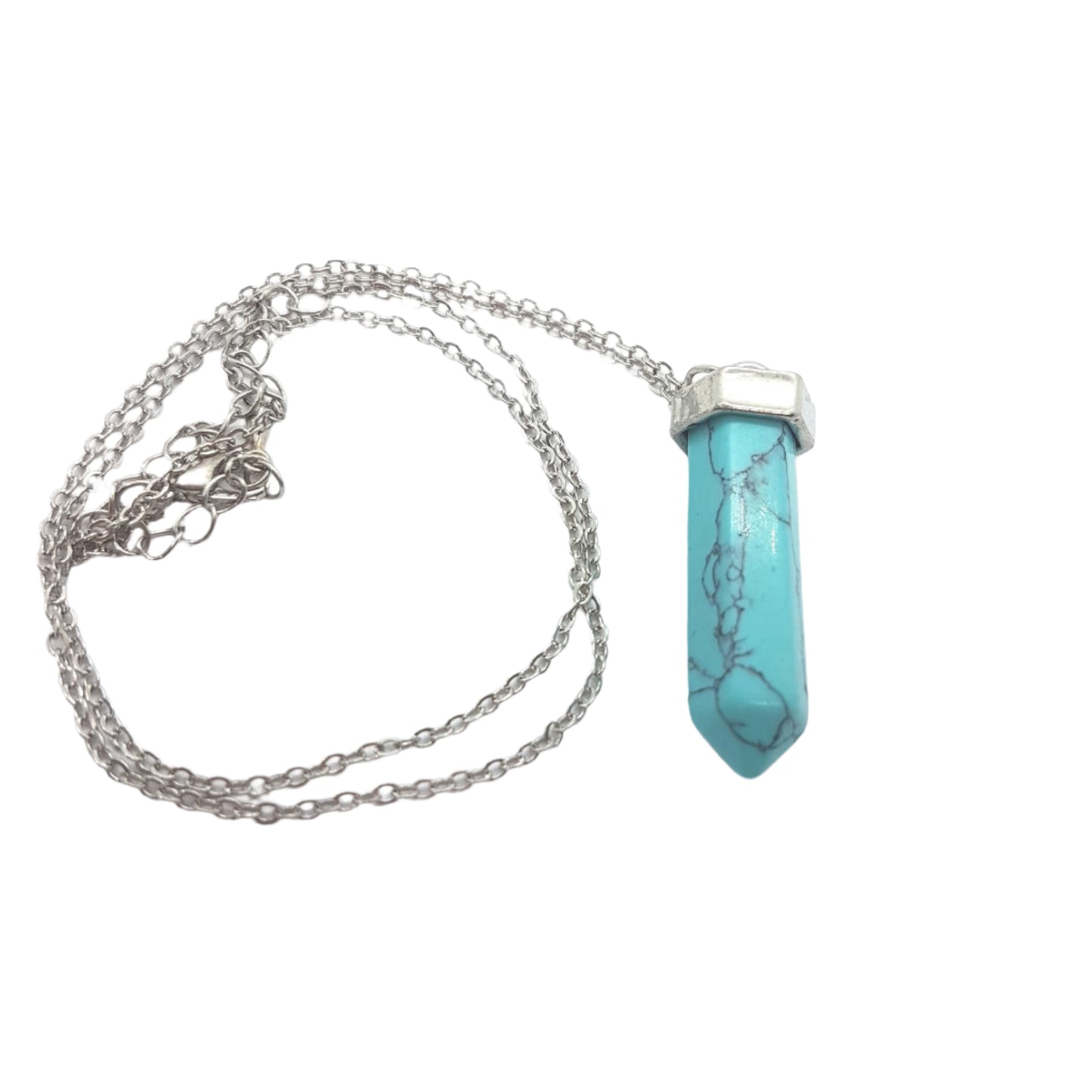 Blue Howlite Point Necklace