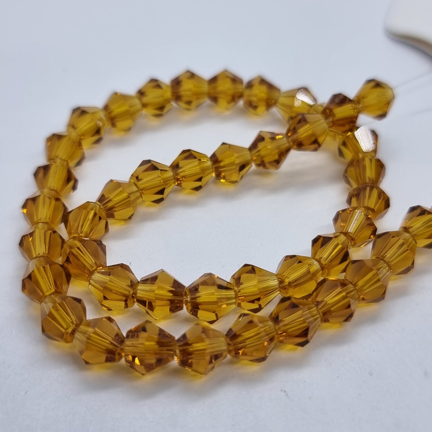 6mm Honey Gold Glass Bicones