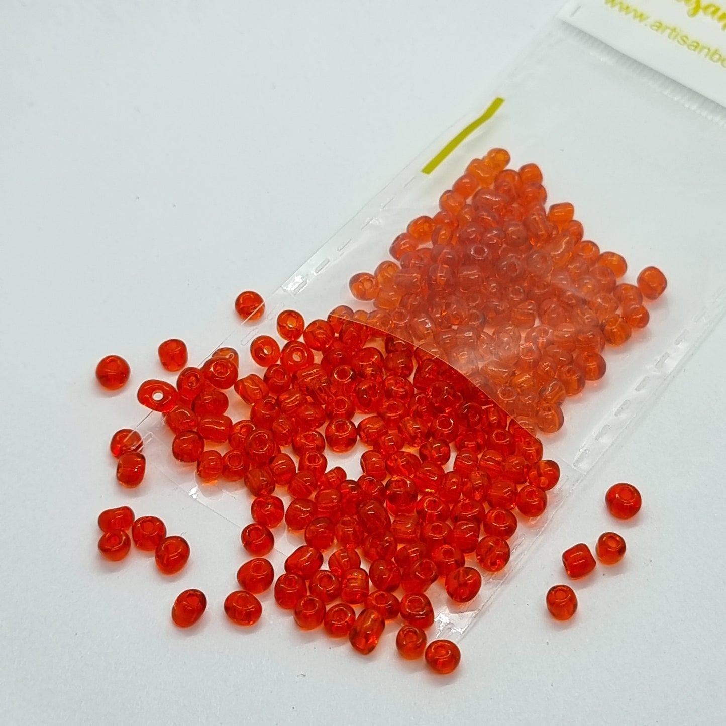 15g 8/0 Red Orange Seed Beads