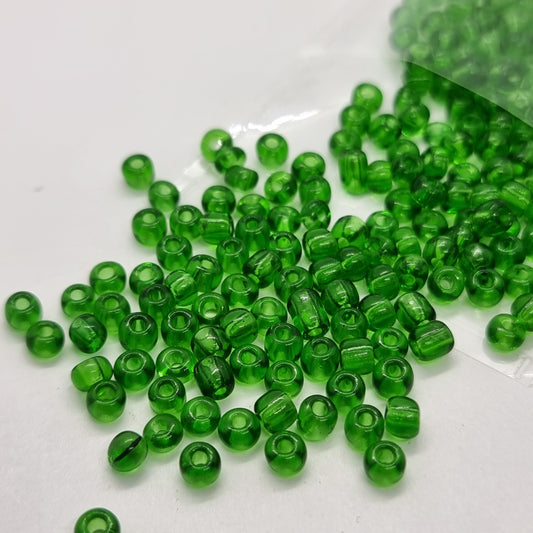 15g 3mm Green Transparent Seed Beads