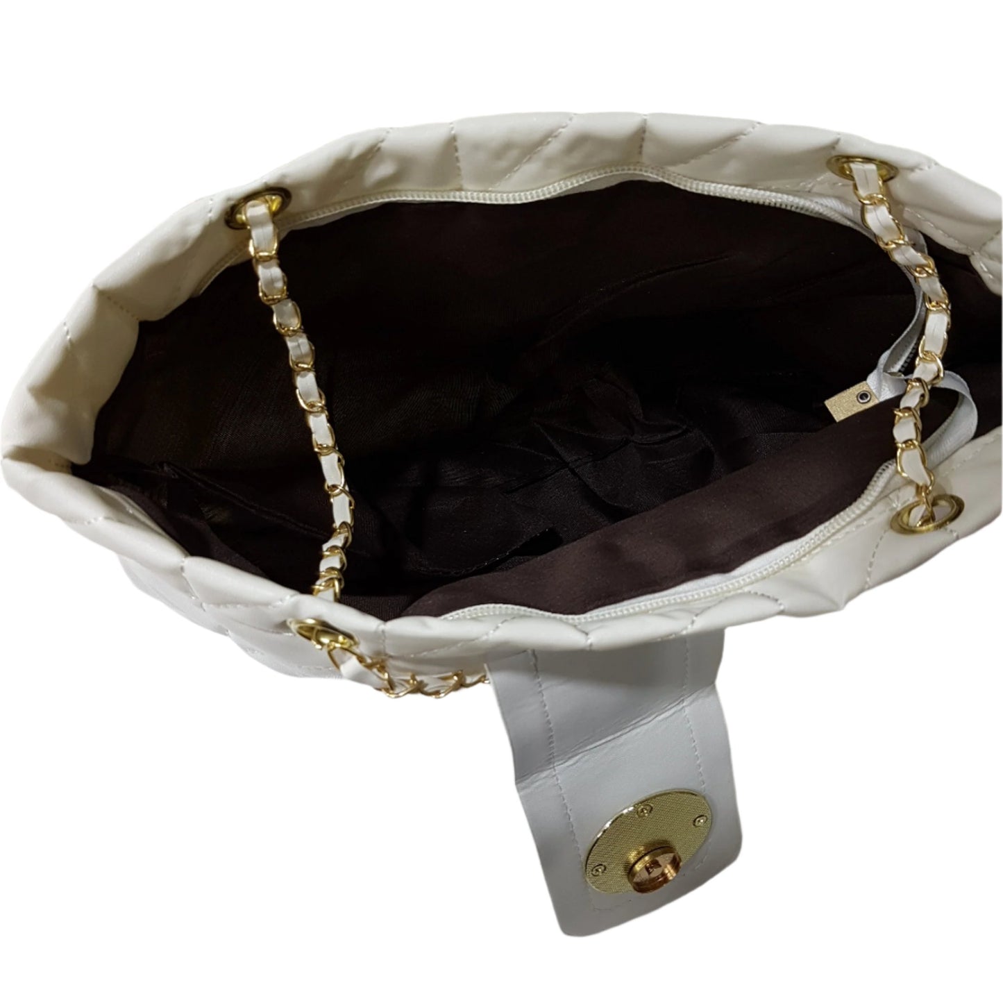 White Rhomboid Underarm Bag