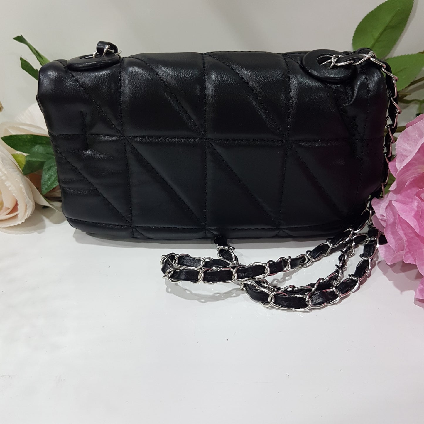 Small Black Rhomboid Underarm Bag