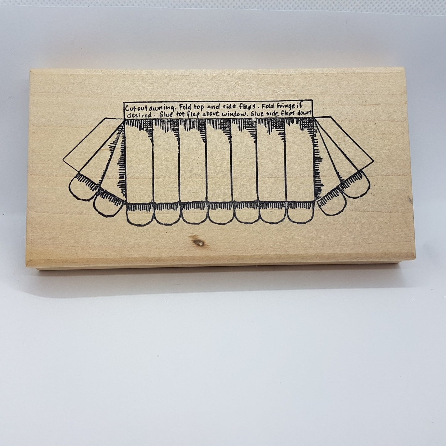 Large Awning Wooden Rubber Stamp