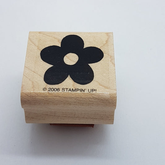 Solid Flower Wooden Rubber Stamp