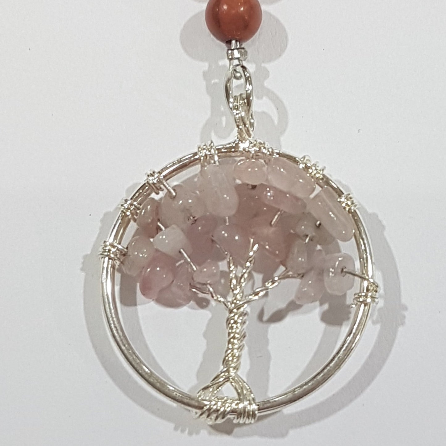 Rose Quartz Tree Of Life Key Ring