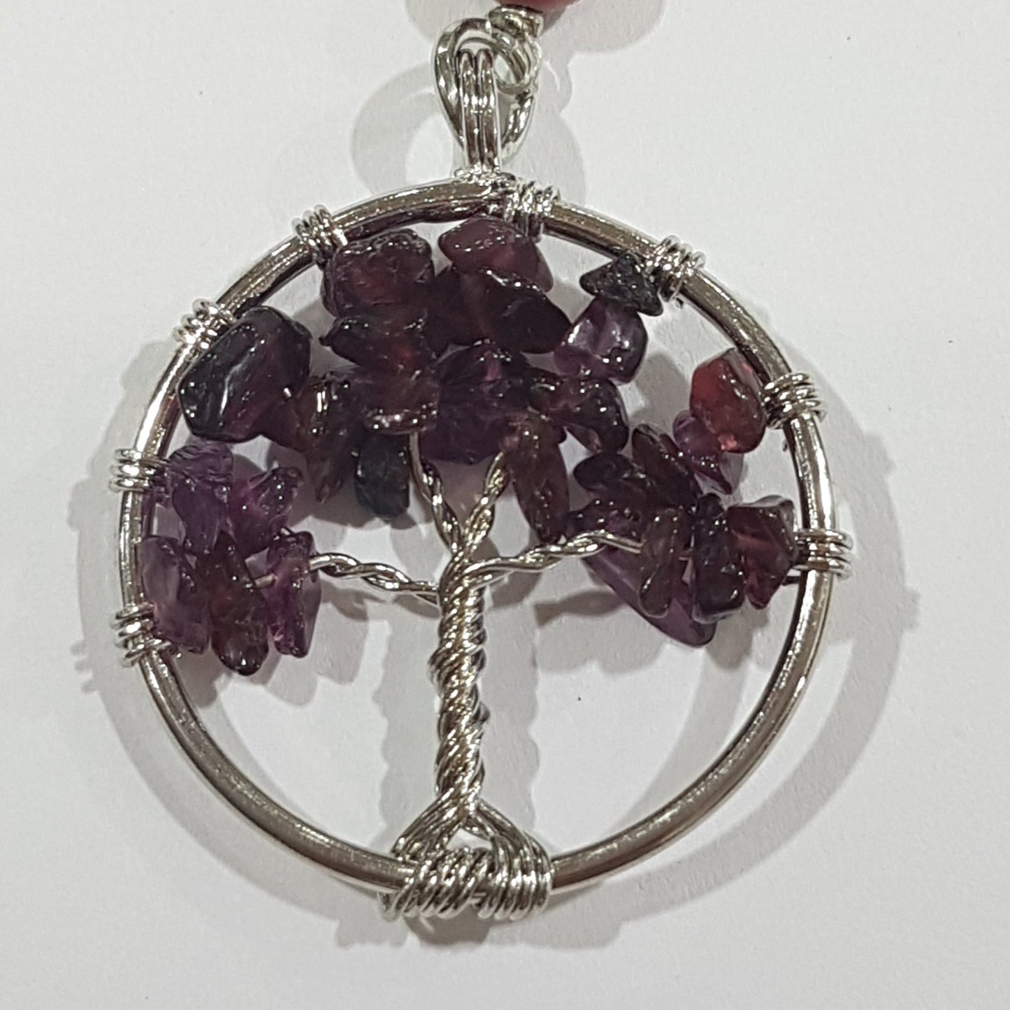 Garnet Tree Of Life Key Ring