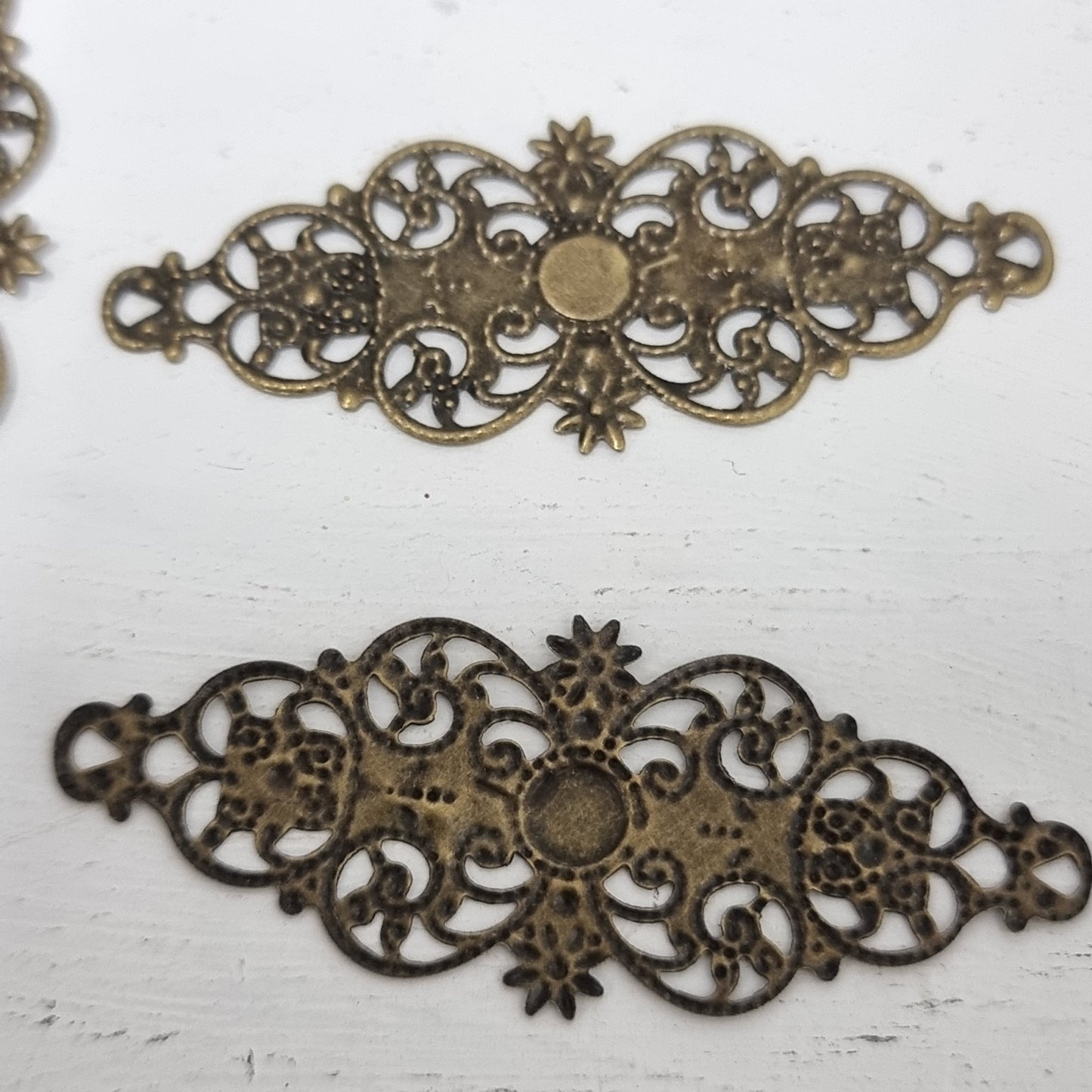 5pc Long Antique Bronze Filigree Stamping