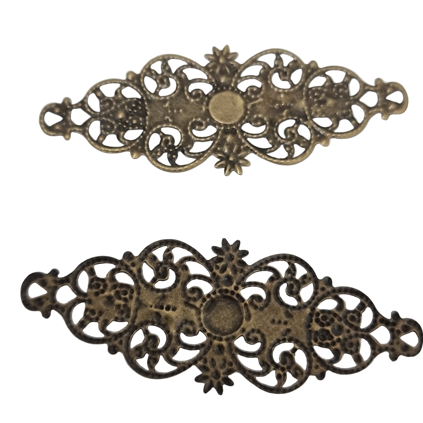 5pc Long Antique Bronze Filigree Stamping