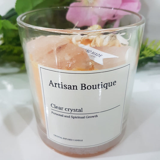 Handmade Clear Quartz Crystal 'Sweet Temptation' Infused Candle