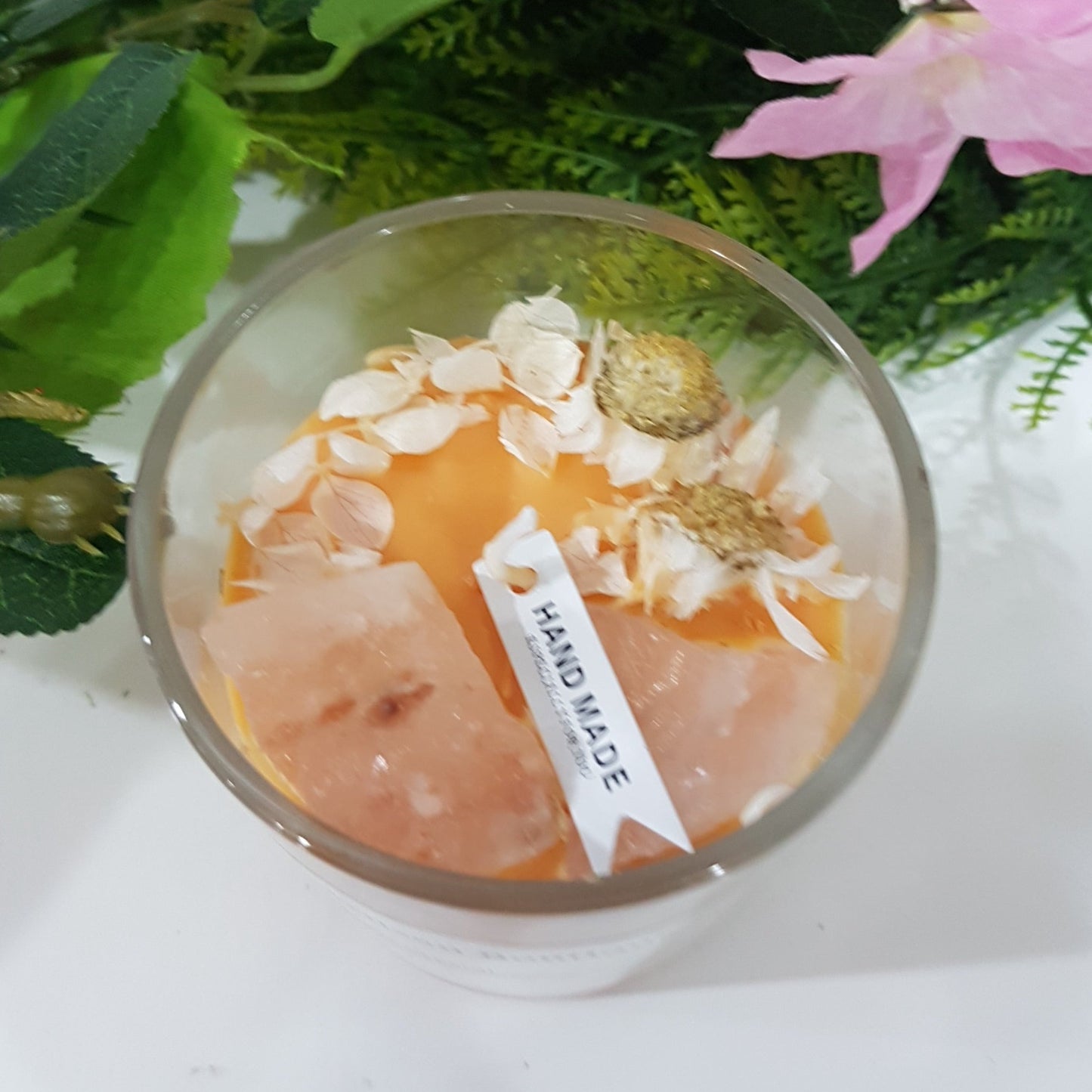 Handmade Clear Quartz Crystal 'Sweet Temptation' Infused Candle