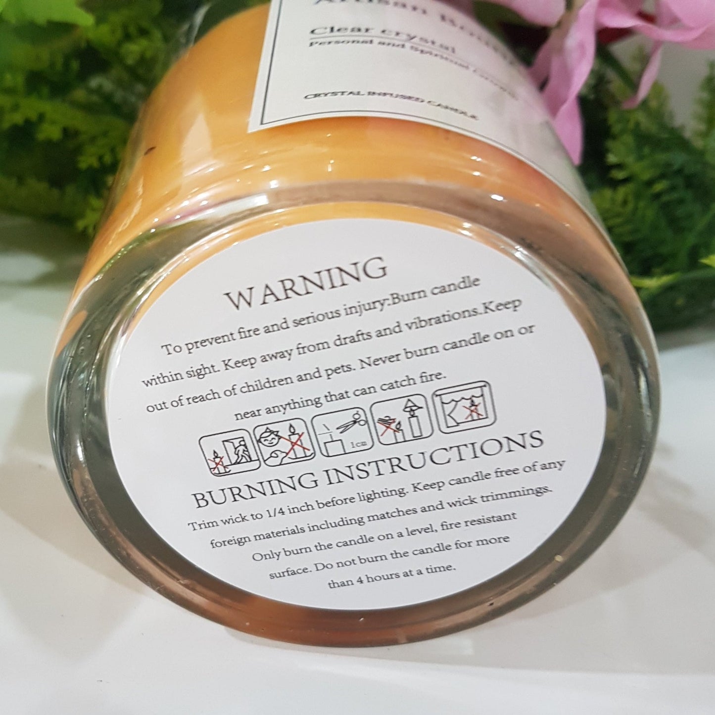 Handmade Clear Quartz Crystal 'Sweet Temptation' Infused Candle