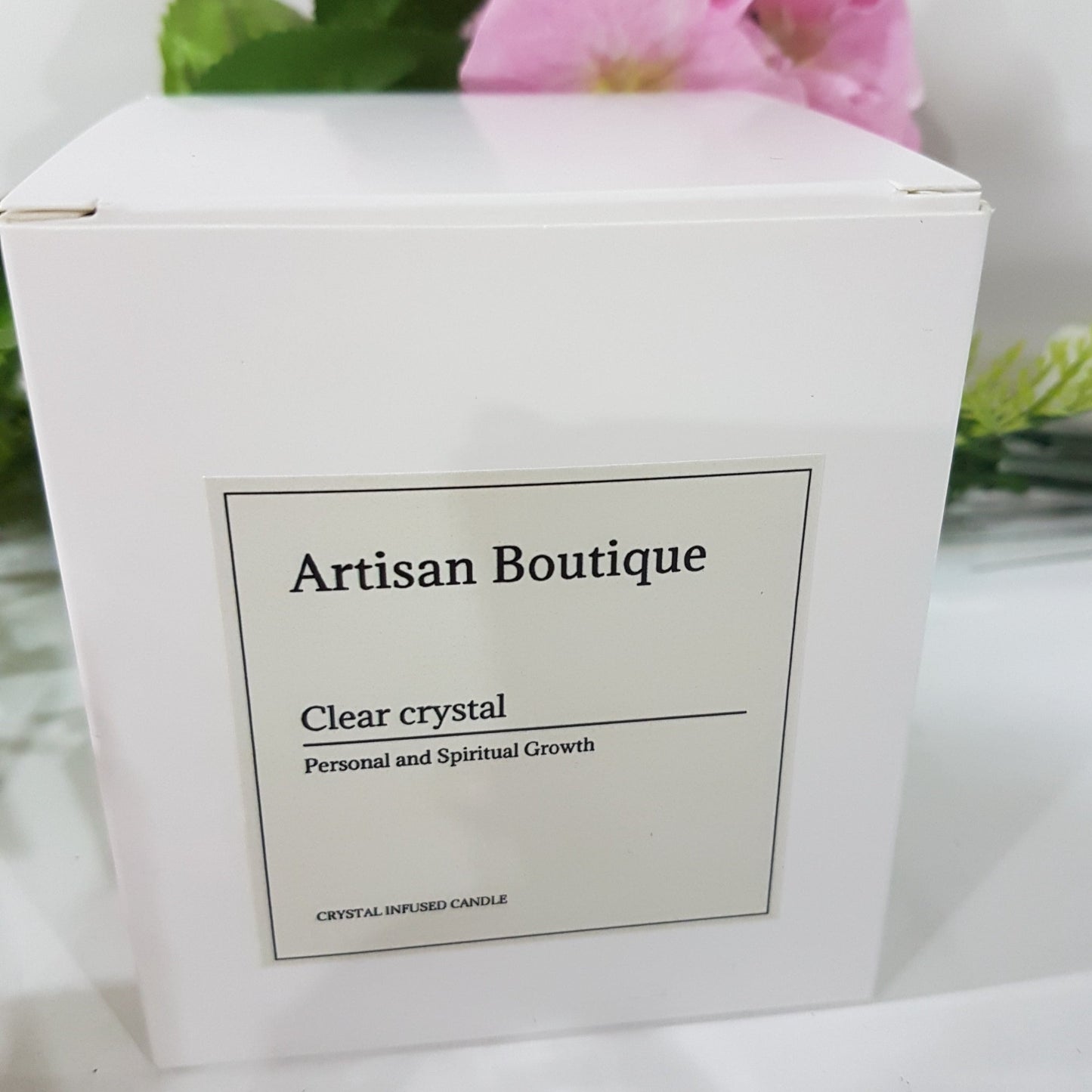 Handmade Clear Quartz Crystal 'Sweet Temptation' Infused Candle