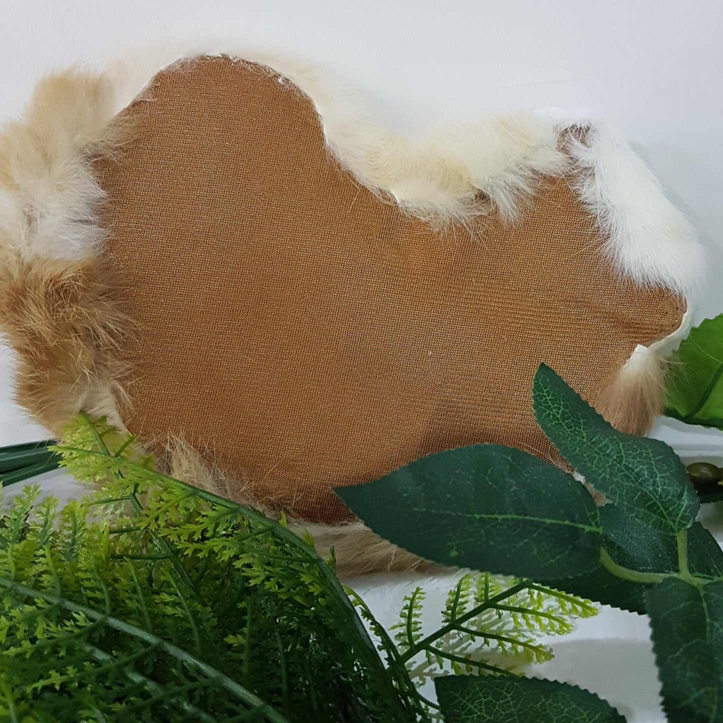 Ginger Lifelike Sleeping Cat Toy With White Stripe.