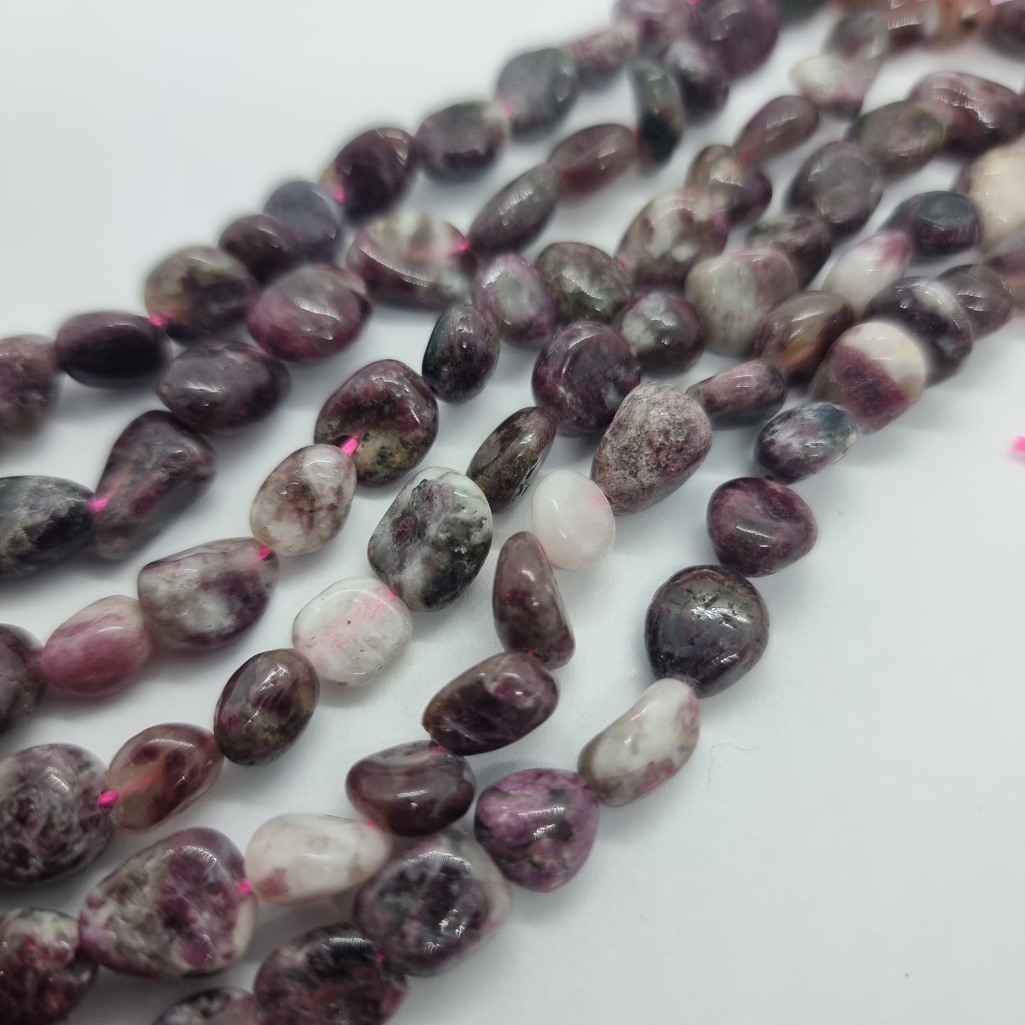 Rubellite Tourmaline Gemstone Nugget Beads