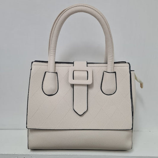 2pc Large White Leather Handbag