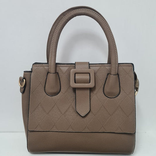 2pc Large Taupe Leather Handbag