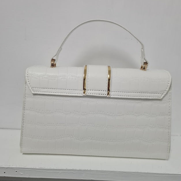 Large  Stone Pattern White Handbag