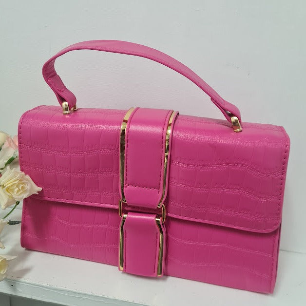 Large Stone Pattern Pink Handbag