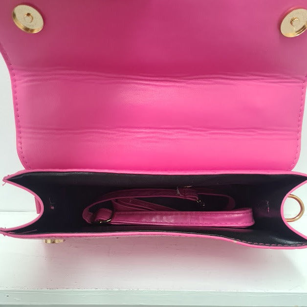 Large Stone Pattern Pink Handbag