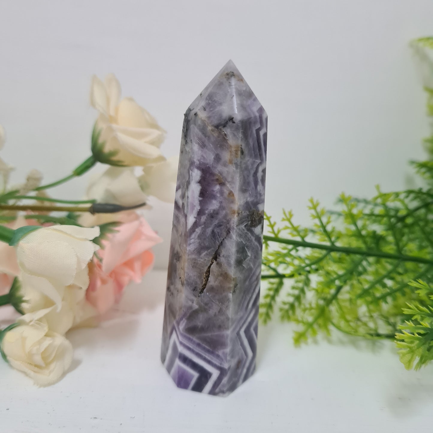 Chevron Amethyst Gemstone Point