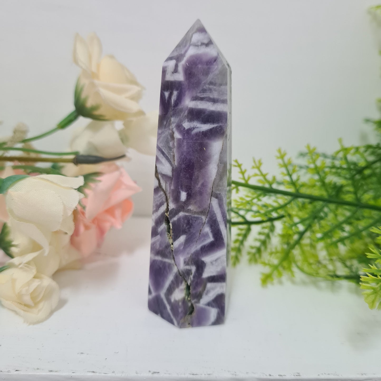 Chevron Amethyst Gemstone Point