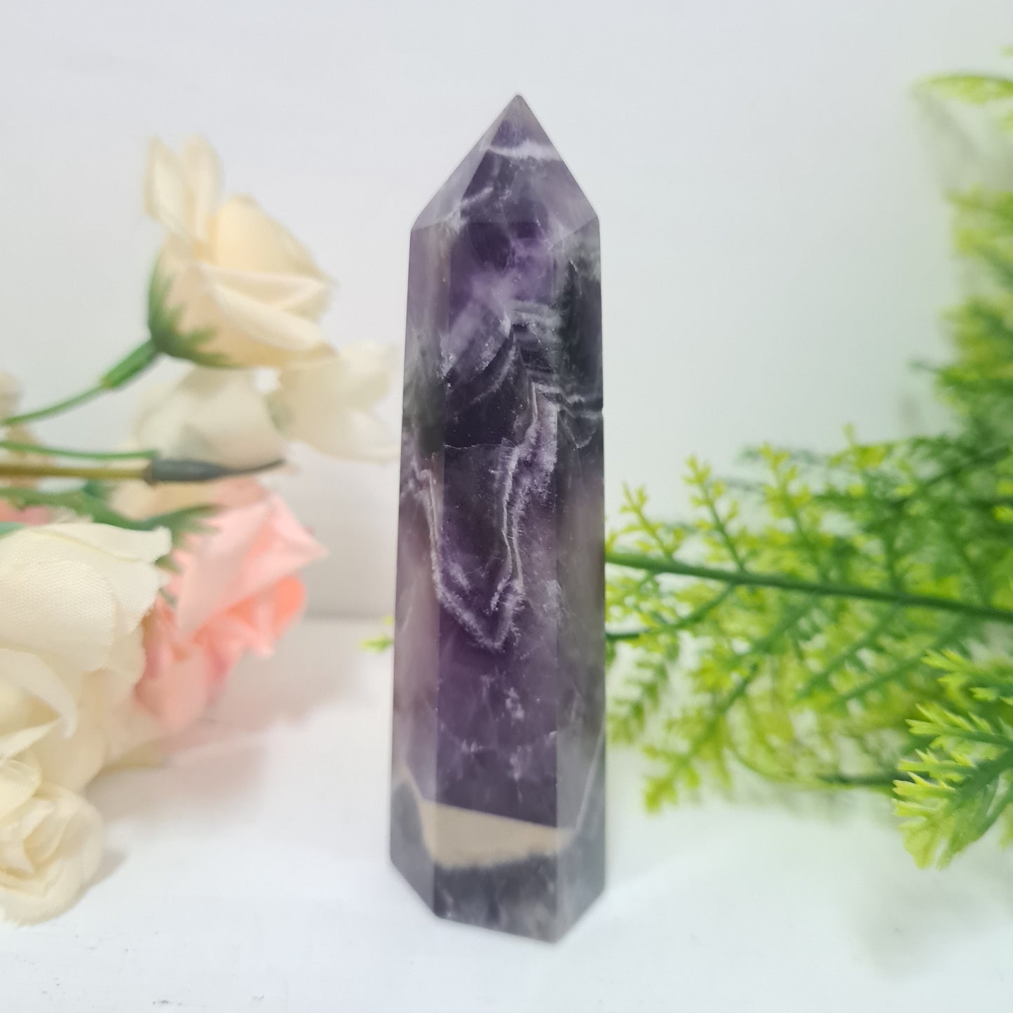 Chevron Amethyst Gemstone Point