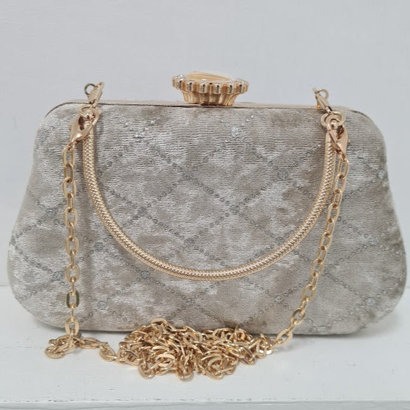 Grey Velvet Clutch – Artisan Boutique