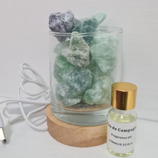 Green Fluorite Diffuser & Lamp Holder Gift Set