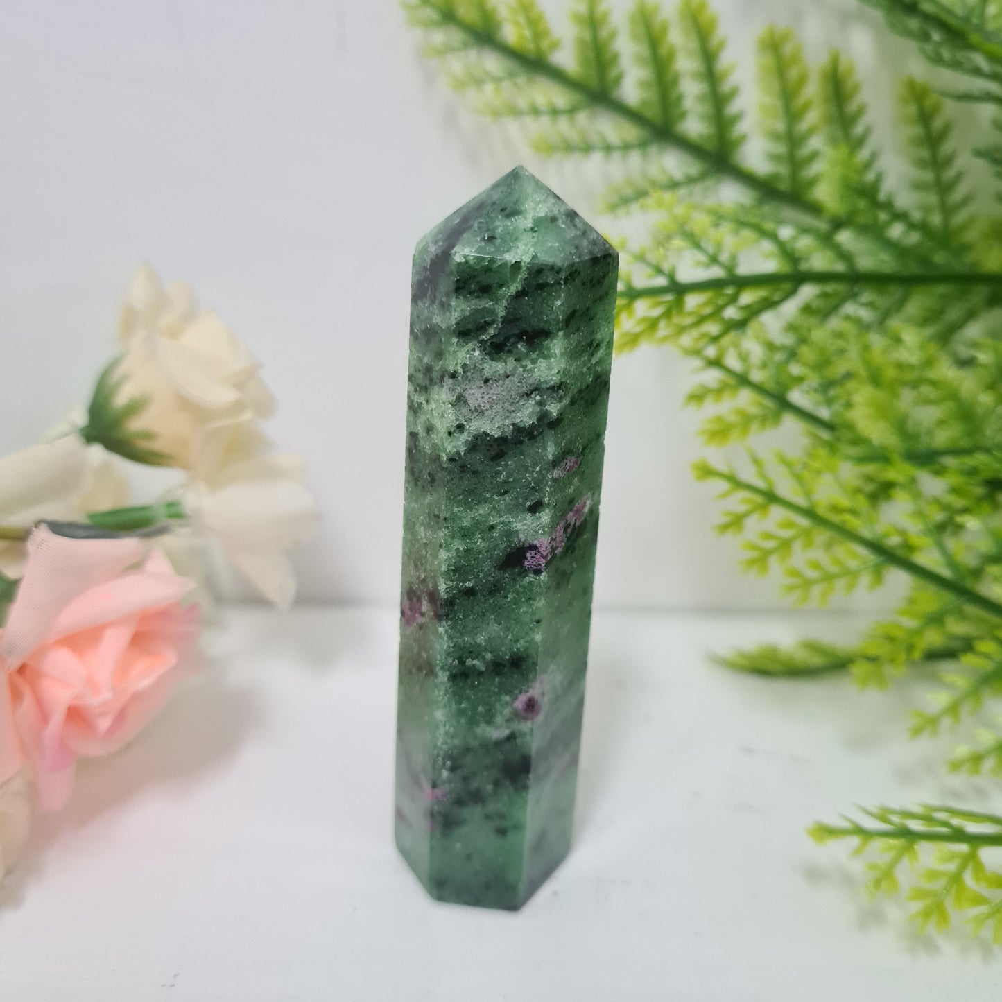 Ruby in Zoisite Gemstone Point