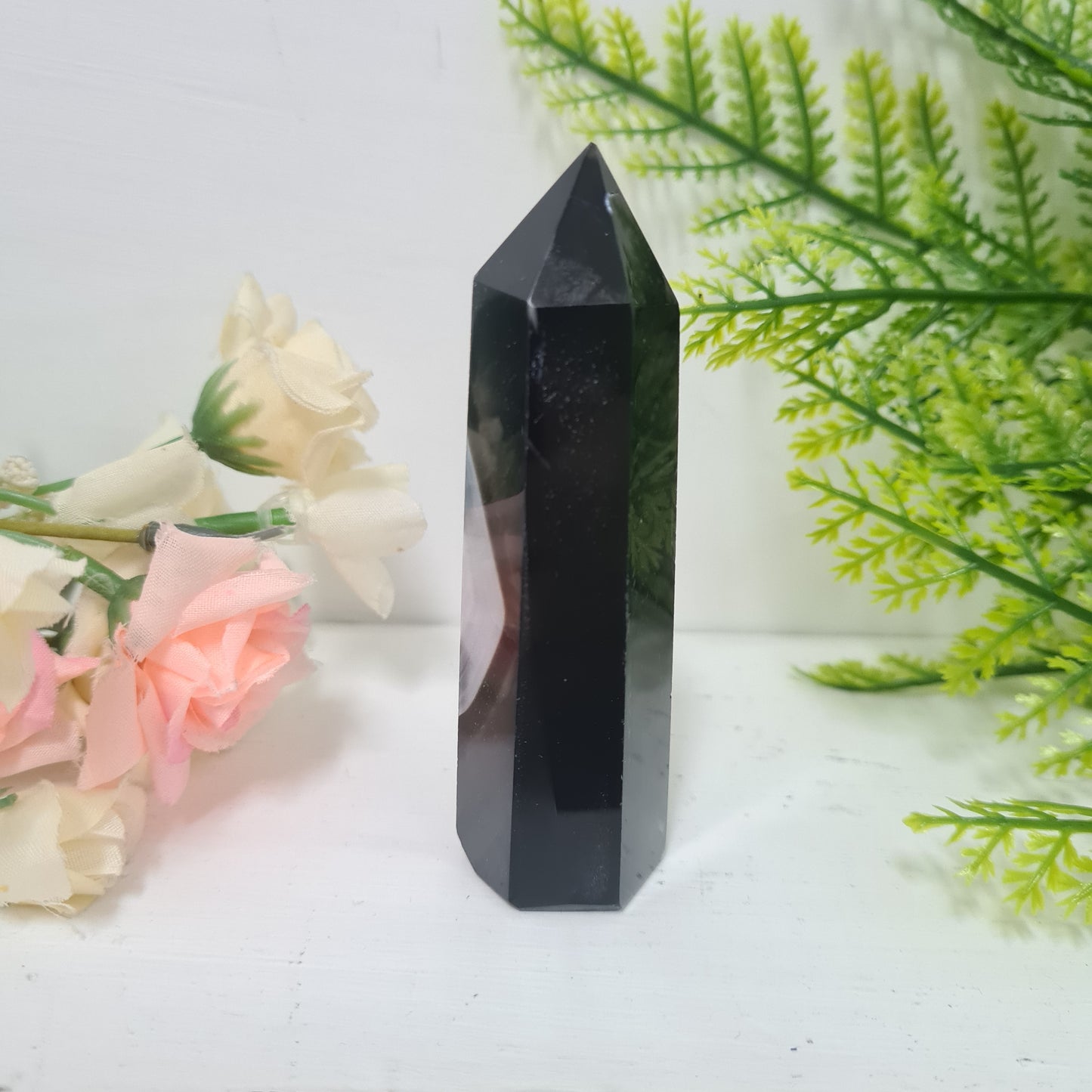 Black Agate Gemstone Point