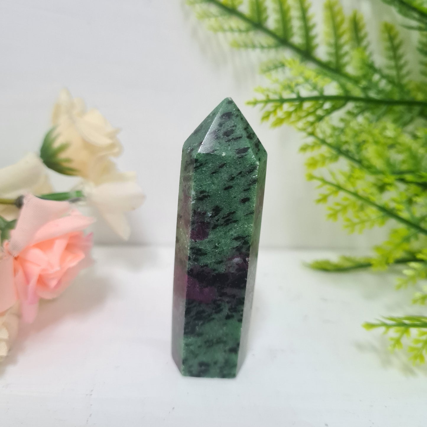 Ruby in Zoisite Gemstone Point